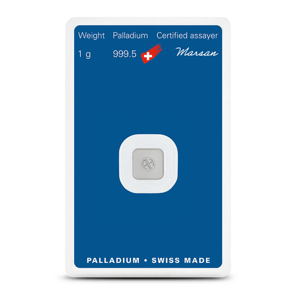 1 gram Palladium Bar - Argor-Heraeus (Carded)