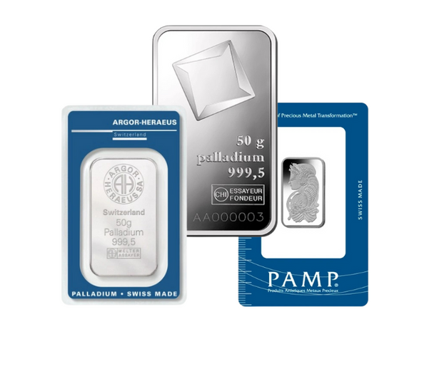 50 gram Palladium Bar - Brand Varies