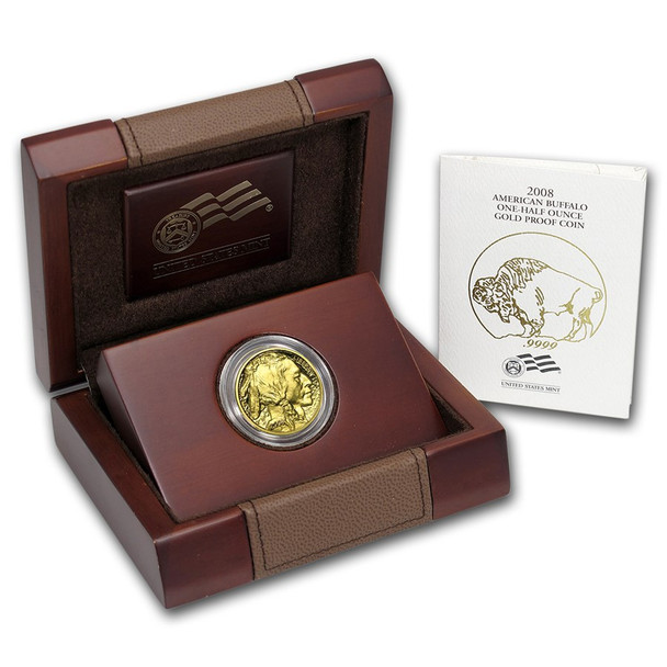 2008-W 1/2 oz Proof Gold Buffalo (w/box & COA)