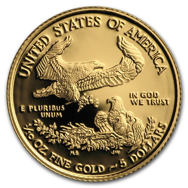 2018-W 1/10 oz Proof Gold Eagle $5 - Box & COA