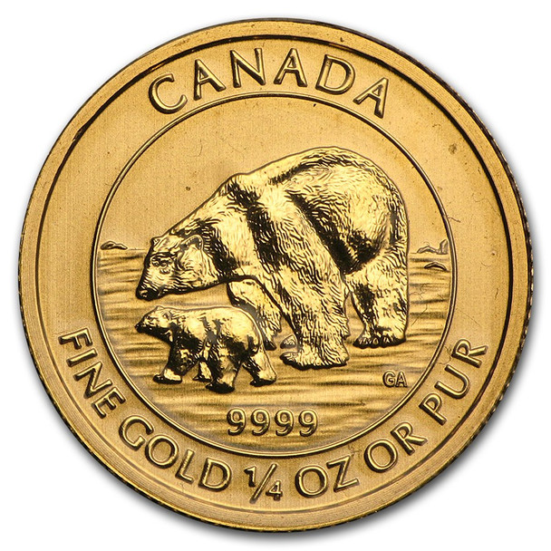 2015 1/4 oz Canadian Polar Bea & Cub Coin