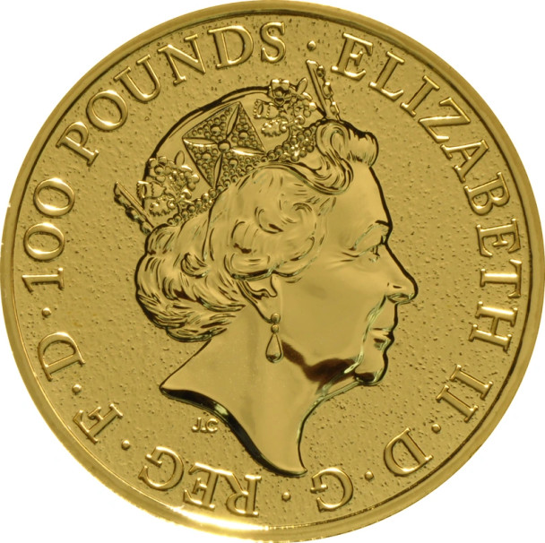 2017 1 oz Great Britain Queen's Beast Gold Coin-Dragon