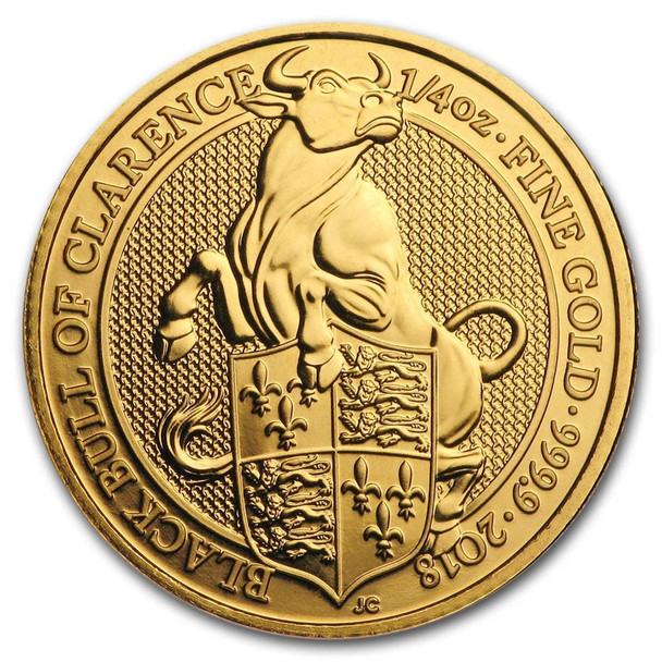 2018 1/4 oz Great Britain Queen's Beast Gold Coin-Bull
