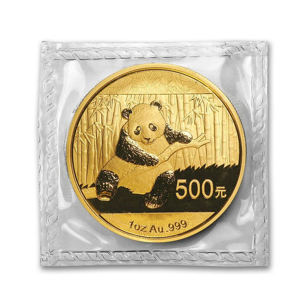 1 oz China Gold Panda BU-Sealed