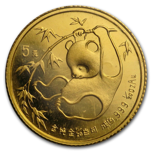 1/20 oz China Gold Panda BU-Sealed