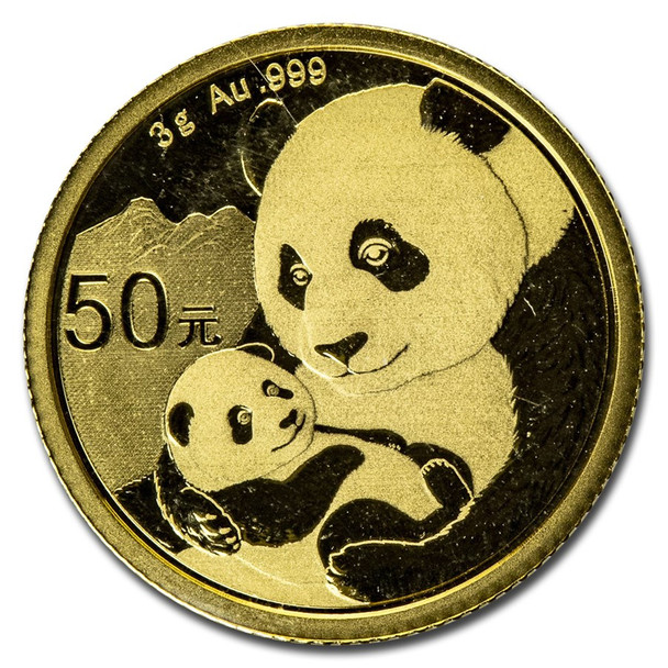 3 Gram China Gold Panda BU-Sealed