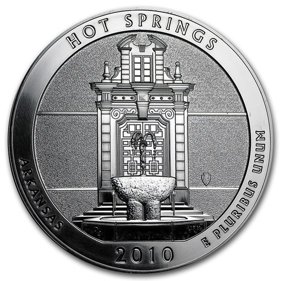 2010 5 oz ATB Hot Springs Silver Coin - BU