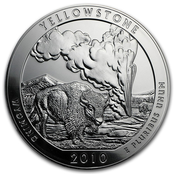 2010 5 oz ATB Yellowstone Silver Coin - BU