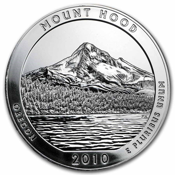 2010-P 5 oz ATB Mt Hood Silver Coin - Burnished (Cap Only)