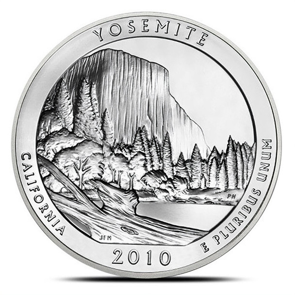 2010-P 5 oz ATB Yosemite Silver Coin - Burnished (Cap Only)