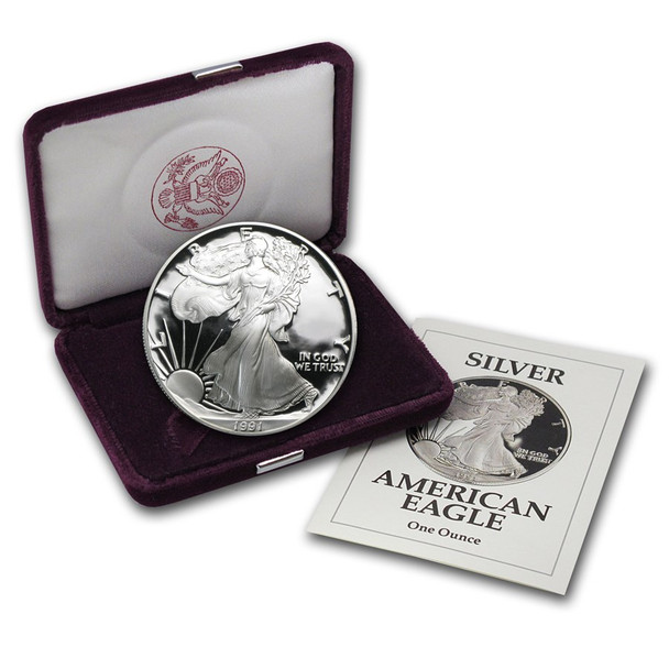 1991-S Proof Silver Eagle (Box & COA)
