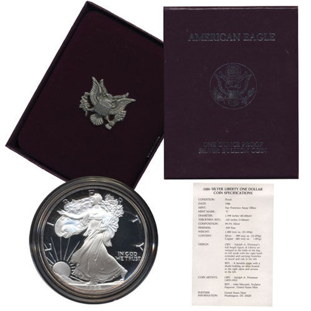 1999-P Proof Silver Eagle (Box & COA)