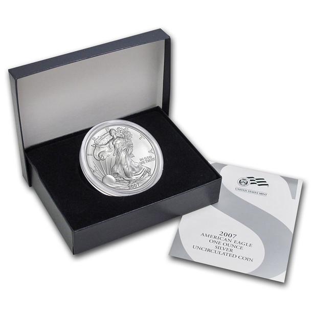 2007-W Burnished Silver Eagle (Box & COA)