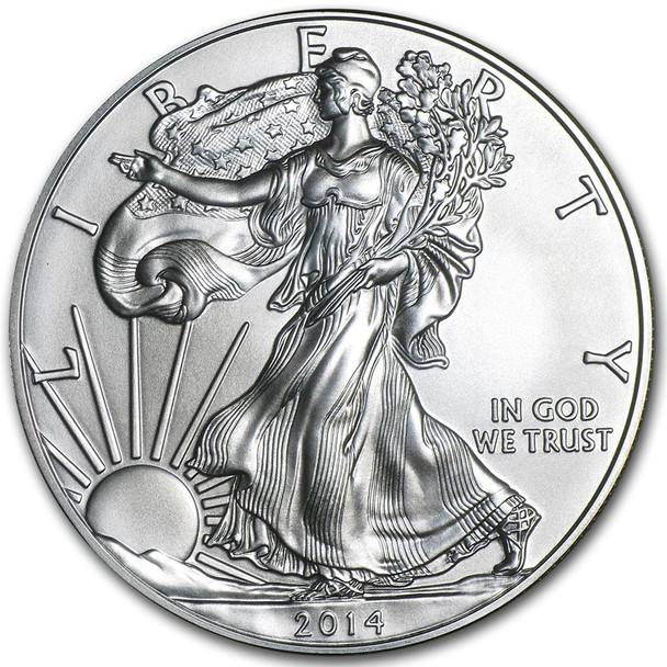 2014-W Burnished Silver Eagle (Box & COA)
