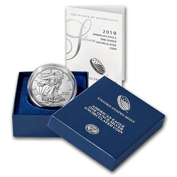 2019-W Burnished Silver Eagle (Box & COA)