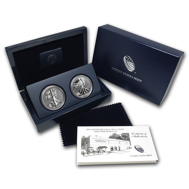2013 American Eagle West Point Two-Coin Silver Set w/ Box & COA
