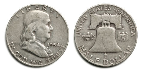 $1 FV 90% Silver Franklin Half Dollars - BU