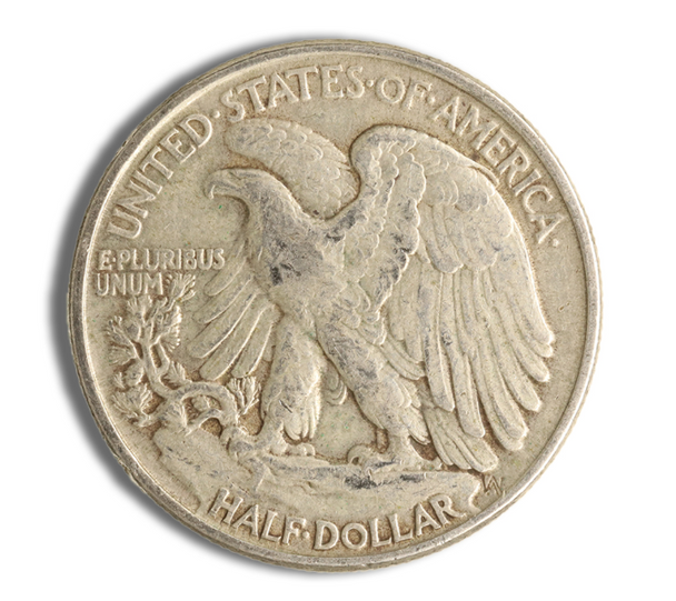 $1 FV 90% Silver Walking Liberty Half Dollar - XF