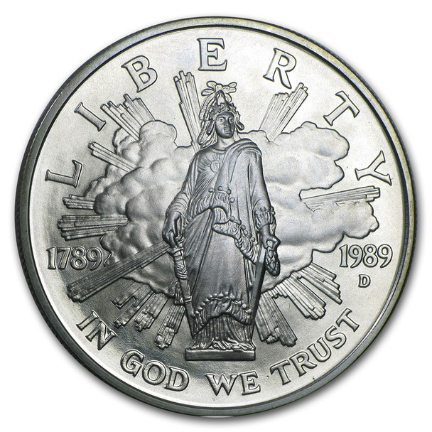 1989-D $1 Congressional Silver Commemorative- Bu