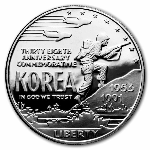 1991-P $1 Korean War Silver Commemorative- Proof