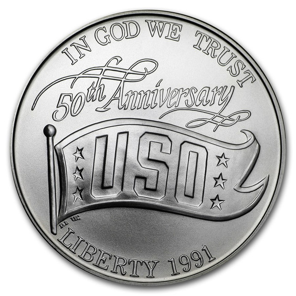 1991-D $1 USO Silver Commemorative- BU
