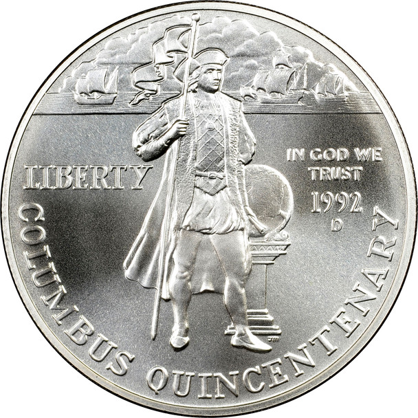 1992-D $1 Columbus Silver Commemorative- BU
