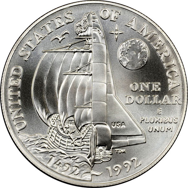 1992-D $1 Columbus Silver Commemorative- BU