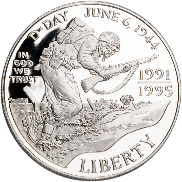 1993-W $1 World War II Silver Commem - Proof