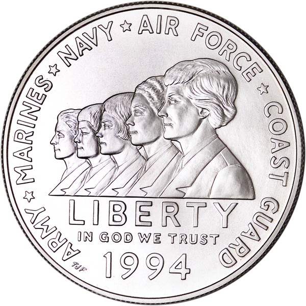 1994-W $1 Women in Military Silver Commem - BU