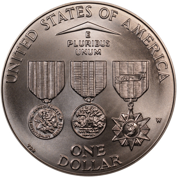 1994-W $1 Vietnam Vets Silver Commem - BU