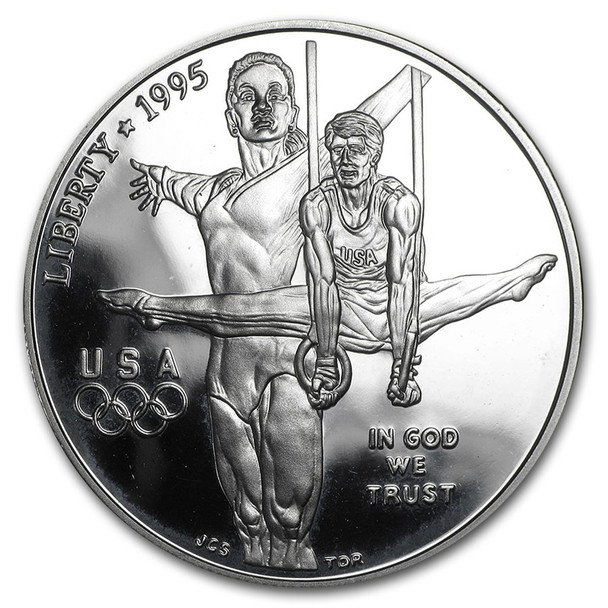 1995-P $1 Gymnast Silver Commem - Proof