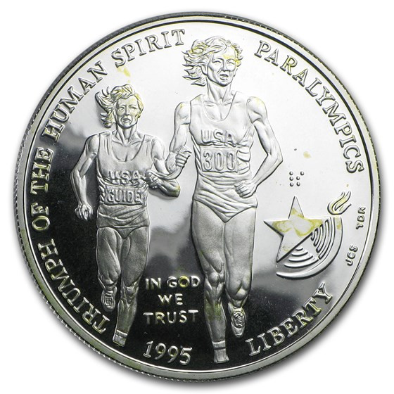 1995-P $1 Blind Runner Silver Commem - Proof