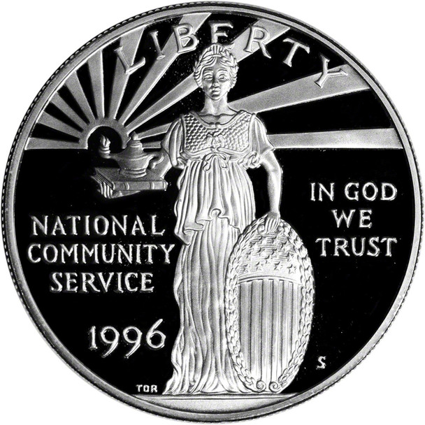 1996-S $1 Community Service Silver Commem - BU