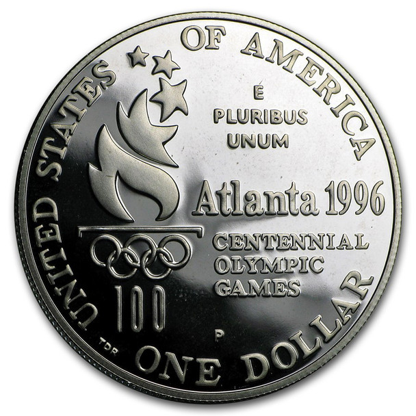 1996-P $1 High Jump Silver Commem - Proof