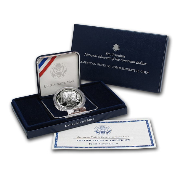 2001-P $1 Silver Buffalo Commem - Proof (w/Box & COA)