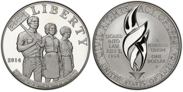 2014-P $1 Civil Rights Act Silver Commem - BU