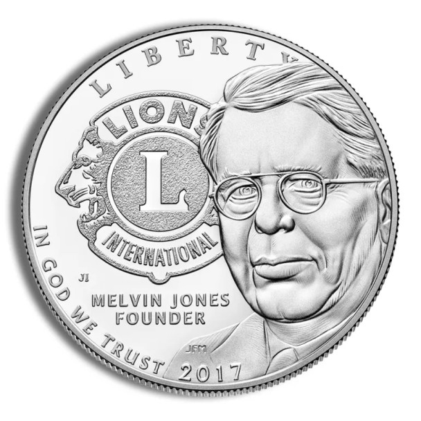 2017-P $1 Lions Club Centennial (Melvin Jones) Silver Commem - BU