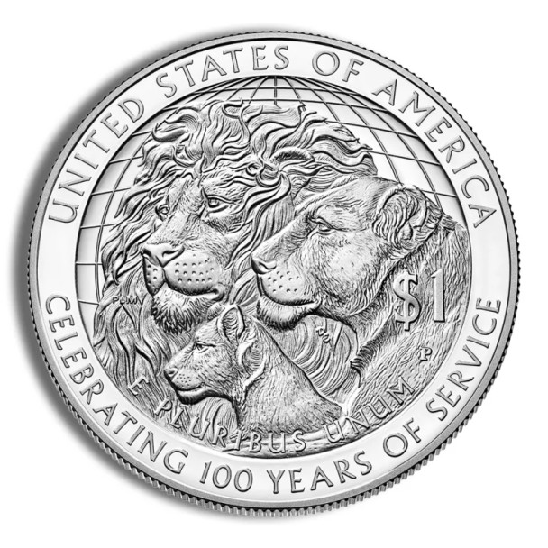 2017-P $1 Lions Club Centennial (Melvin Jones) Silver Commem - BU