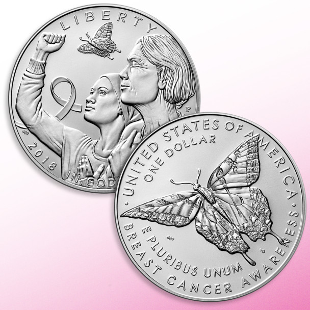 2018-P $1 Breast Cancer Awareness Silver Commem - Proof