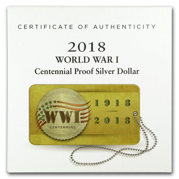 2018-P $1 World War I Centennial Silver Commem - Proof