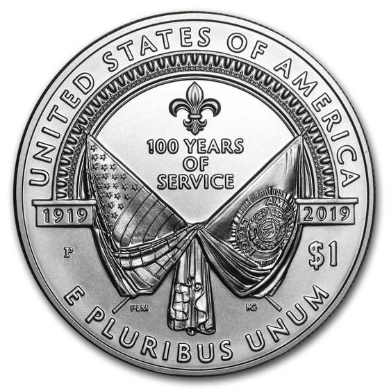 2019-P $1 American Legion Silver Commem - BU