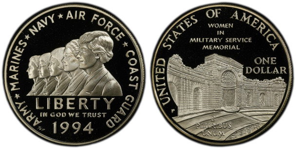 1994-P $1 Women in Military Silver Commem - Proof