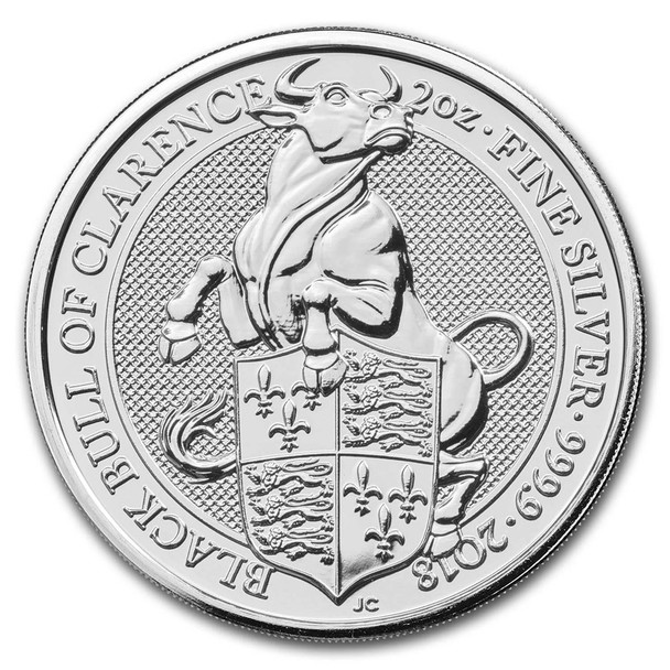 2018 2 oz Silver Great Britain Queen's Beasts - Bull 2018 2 oz Silver Great Britain Queen's Beasts - Bull