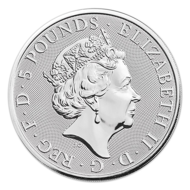 2021 2 oz Silver Great Britain Queen's Beasts - Greyhound