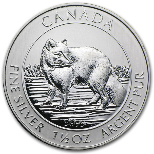 2014 1.5 oz Canadian Arctic Fox Silver Coin