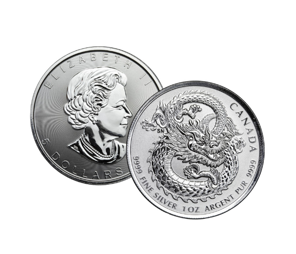 1 oz Canadian Lucky Dragon High Relief Silver Coin 1 oz Canadian Lucky Dragon High Relief Silver Coin