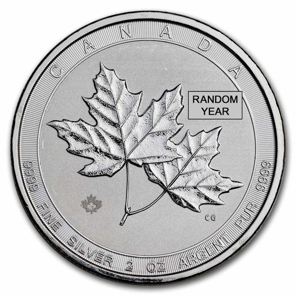 2 oz Canadian Twin Maple Leaf Silver Coin (Year Varies) 2 oz Canadian Twin Maple Leaf Silver Coin (Year Varies)