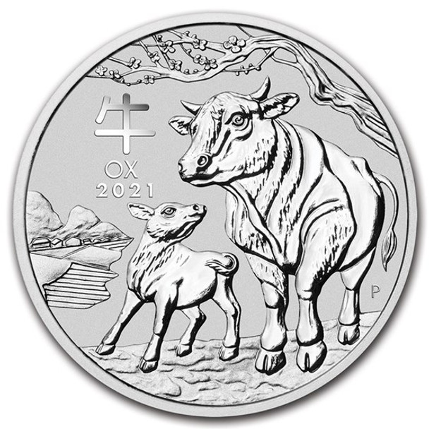 2021 5 oz Australia Silver Lunar Ox BU - Series III 2021 5 oz Australia Silver Lunar Ox BU - Series III