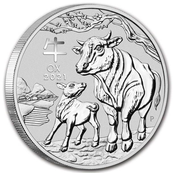 2021 5 oz Australia Silver Lunar Ox BU - Series III 2021 5 oz Australia Silver Lunar Ox BU - Series III