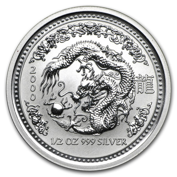2000 1/2 oz Australia Silver Lunar Dragon BU - Series I 2000 1/2 oz Australia Silver Lunar Dragon BU - Series I